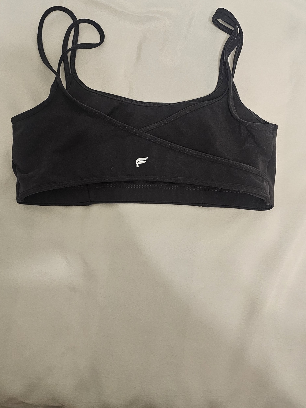 Fabletics Black Double-Strap Crop Sports Bra